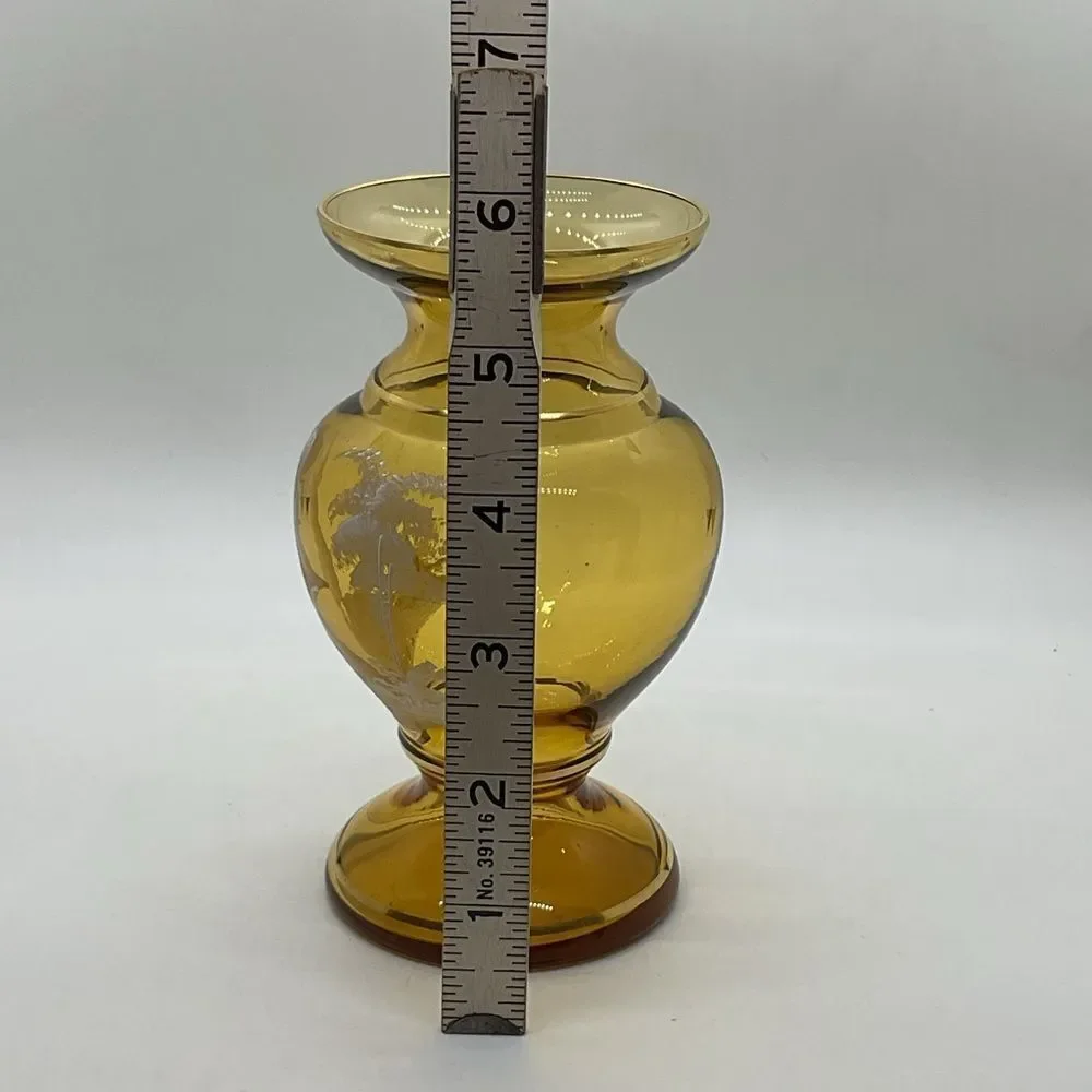 Mary Gregory amber glass